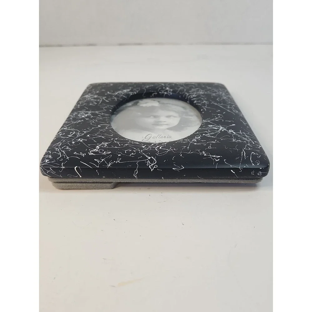Vintage Galleria Black White Marbled Pattern Picture Frame 3.5 x5 Tabletop‎ Goth